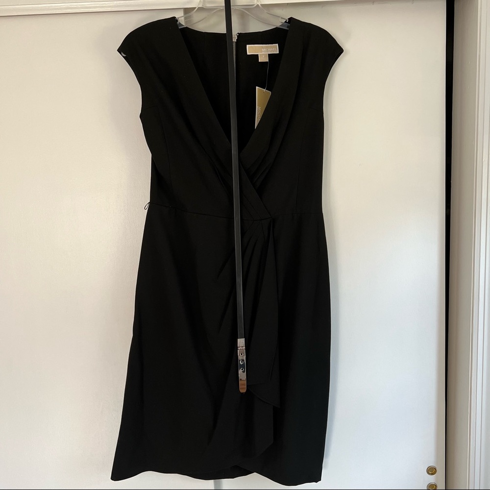 NWT Michael Kors Black Sheath Dress with Belt, Size 8